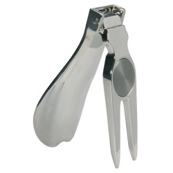 Calzador de metal plateado