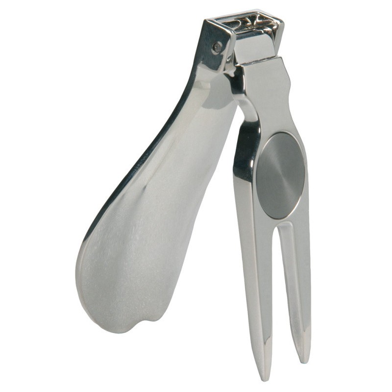 Calzador de metal plateado