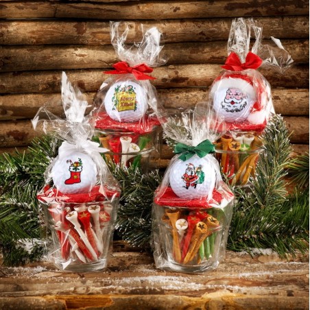 VASOS DE NAVIDAD con bolas y tees