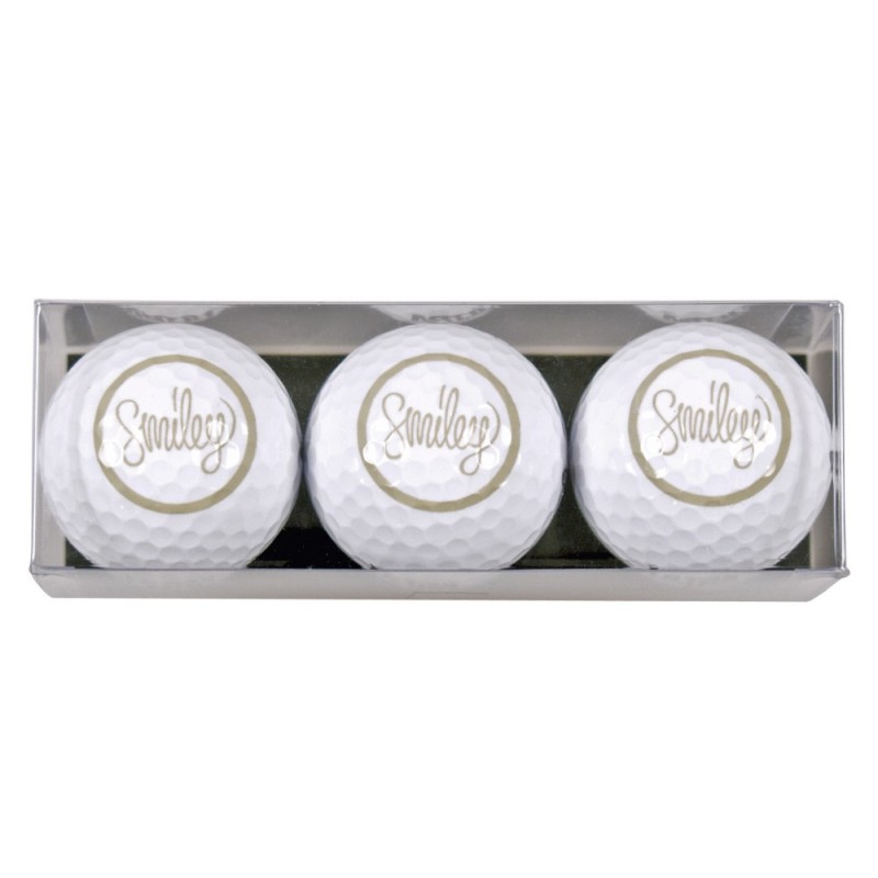 Pack de tres bolas de golf - motivo Smiley