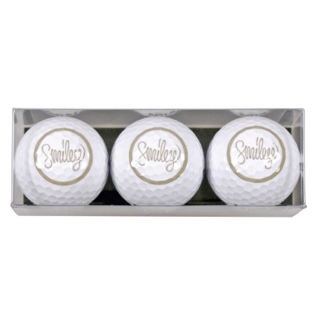 Pack de tres bolas de golf - motivo Smiley
