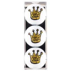 Pack de tres bolas de golf con motivo King of Golf