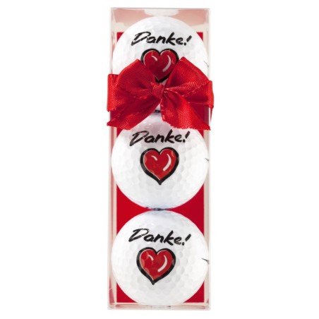 Pack de tres bolas de golf con motivo Danke!